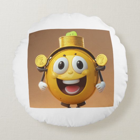 Coussins Ronds Customized round pillow cover, adding a fun . (Devant)