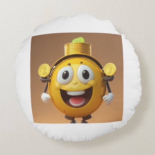 Coussins Ronds Customized round pillow cover, adding a fun . (Dos)