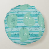 Coussins Ronds Cute animals playing with water 1 (Dos)