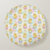Coussins Ronds Cute Baby Chick Watercolor Easter (Dos)