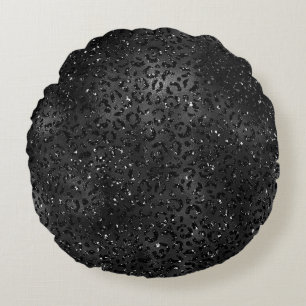 Coussins Ronds Cute Black Cheetah Leopard Peau Imprimer Animal