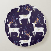 Coussins Ronds Cute cartoon deer seamless pattern, nursery backgr (Dos)