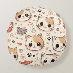 Coussins Ronds Cute Chat simple chaton Motif