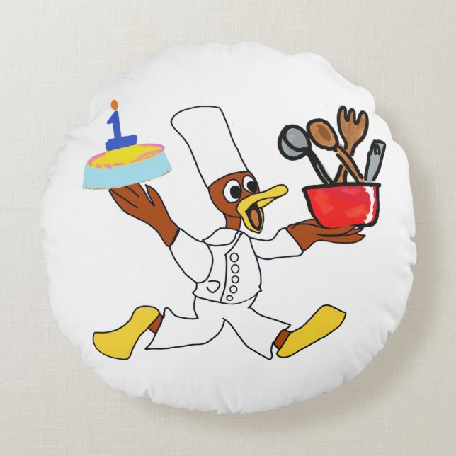 Coussins Ronds Cute Chef Ducky Kazoo (Devant)