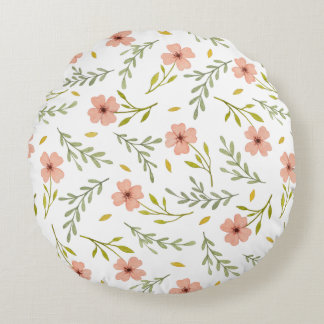 Coussins Ronds  Cute Dainty Ditsy Watercolor Floral Light Pattern