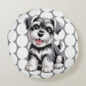 Coussins Ronds Cute Fluffy Puppy (Dos)