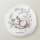 Coussins Ronds Cute Forest Woodland Fox Kids Personalized (Dos)
