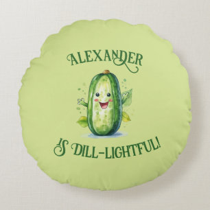 Coussins Ronds Cute Green Cartoon Pickle