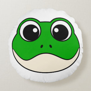Coussins Ronds Cute grenouille souriante