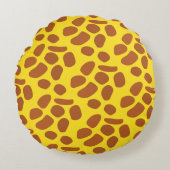 Coussins Ronds Cute jaune girafe peau douce motif (Devant)