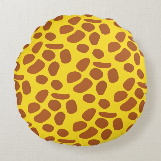 Coussins Ronds Cute jaune girafe peau douce motif (Devant)