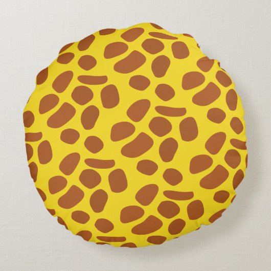 Coussins Ronds Cute jaune girafe peau douce motif (Dos)