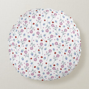 Coussins Ronds Cute Ladybug Polka dot Daisy Flower Russe Motif