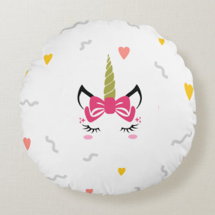 Coussins Ronds Cute Magique Sleeping Unicorn