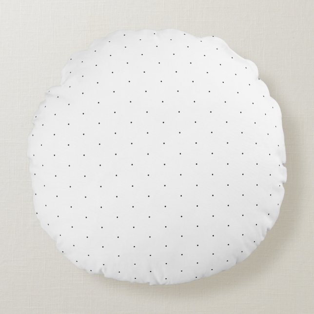 Coussins Ronds Cute Noir blanc minuscule pois élégant motif (Devant)