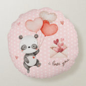 Coussins Ronds Cute Panda Amour Ballons en Forme de Cœur pour la (Dos)