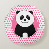 Coussins Ronds Cute panda rose taches nom sur le dos (Devant)
