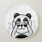 Coussins Ronds Cute Panda With Glasses (Dos)