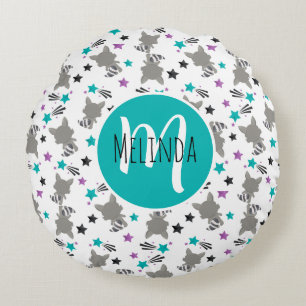 Coussins Ronds Cute Raccoon Motif
