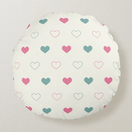 Coussins Ronds Cute Simple Heart Pattern (Devant)