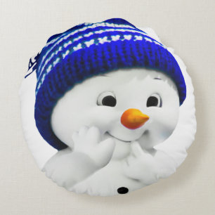 Coussins Ronds Cute Snowman