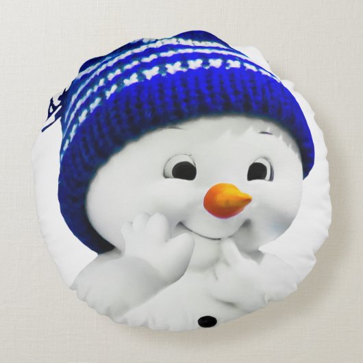 Coussins Ronds Cute Snowman (Dos)