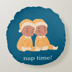 Coussins Ronds Cute Twins Nursery
