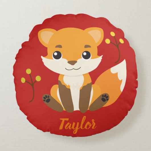 Coussins Ronds Cute Woodland Fox Nursery (Devant)