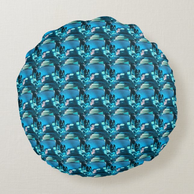 Coussins Ronds Cyan (Dos)