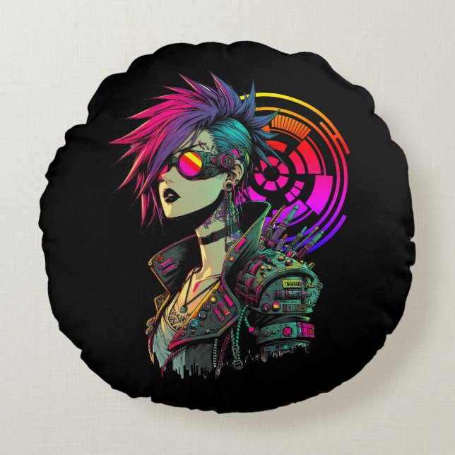 Coussins Ronds Cyberpunk (Devant)