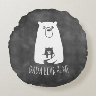 Coussins Ronds DADA BEAR & ME Papa Enfants Fils Fils Ours Dada