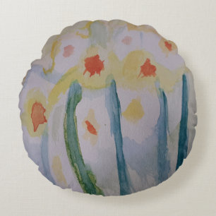 Coussins Ronds Daffodiles Abstraits