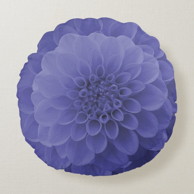 Coussins Ronds Dahlia bleu (Devant)