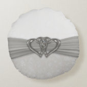 Coussins Ronds Damask 25e anniversaire de Mariage Pilote ronde (Dos)