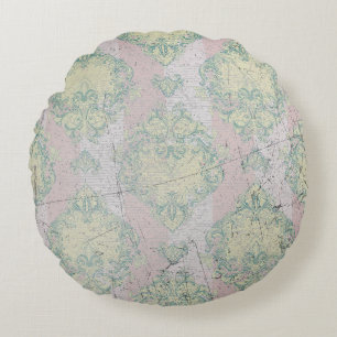 Coussins Ronds Damask Grunge Elegance