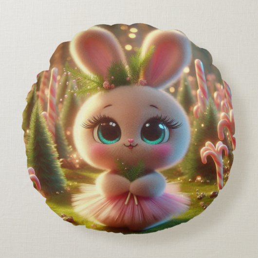 Coussins Ronds Dame de lapin (Devant)