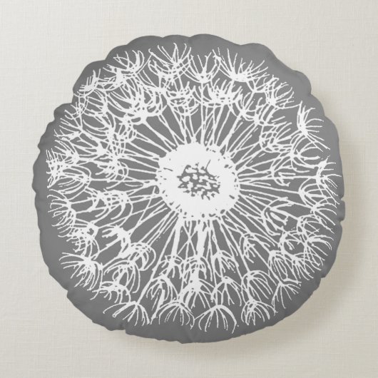 Coussins Ronds Dandelion Seed Faire un voeu (Devant)
