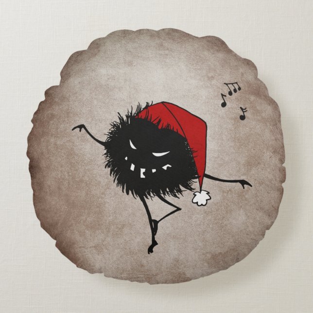 Coussins Ronds Danser sombre mal Noël Bug (Devant)