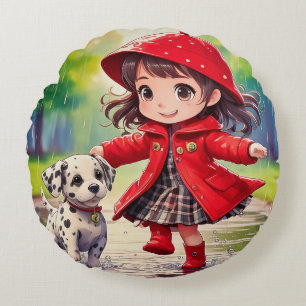 Coussins Ronds Danser sous la pluie