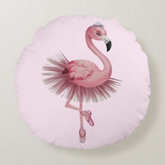 Coussins Ronds Danseur de ballet Flamant rose (Devant)