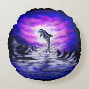 Coussins Ronds Dauphin clair de lune