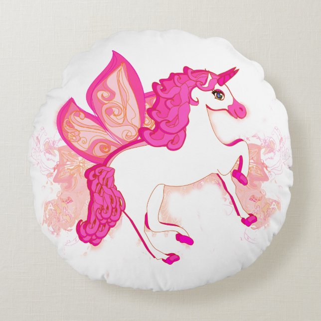 coussins ronds de logo de licorne (Devant)