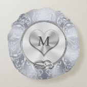 Coussins Ronds De magnifiques cadeaux de mariage monogrammes pour (Dos)