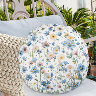 Coussins Ronds Décor Botanique Pastel Doux Jardin Floral