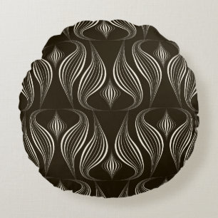 Coussins Ronds Décor monochrome motif vintage et transparent ave