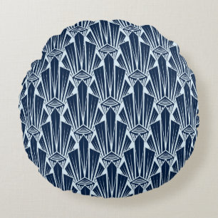 Coussins Ronds Décor motif sans couture avec géométrie stylisée