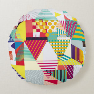 Coussins Ronds Décoratif géométrique, abstrait motif sans couture
