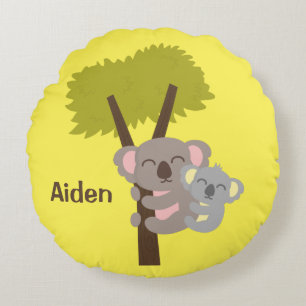 Coussins Ronds Décoration de chambre d'enfants avec un bébé koala