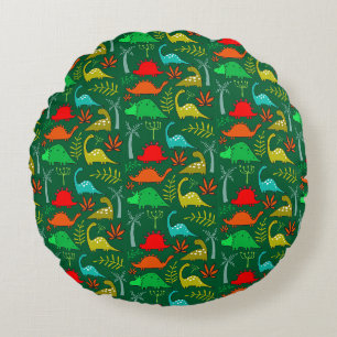 Coussins Ronds Décoration de nurserie de dinosaures pour petits e