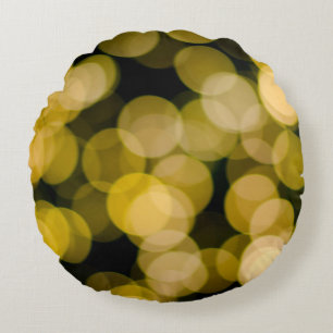 Coussins Ronds Defocused night light background. Abstract circula